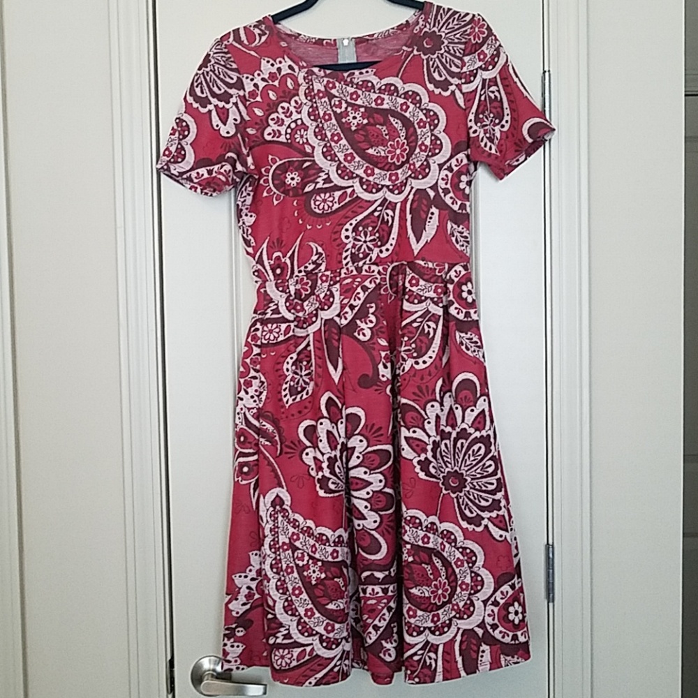 Stunning Crimson and Grey paisley dress